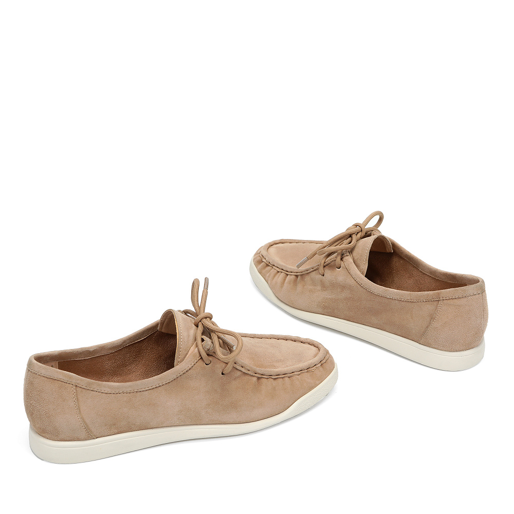 Бежевые топсайдеры из натурального велюра Respect