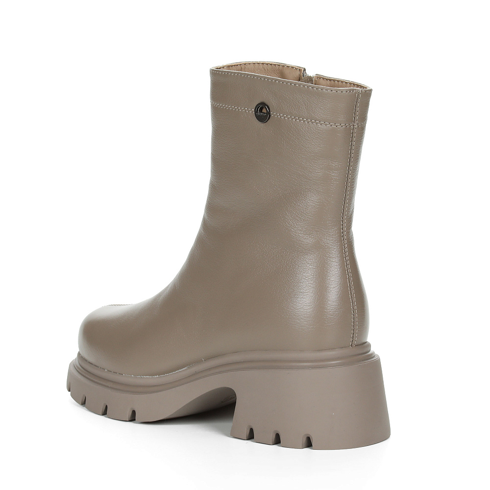 Бежевые зимние полусапоги из кожи Respect