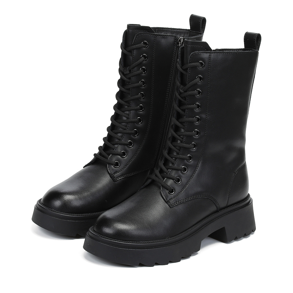 Черные зимние ботинки из кожи Respect