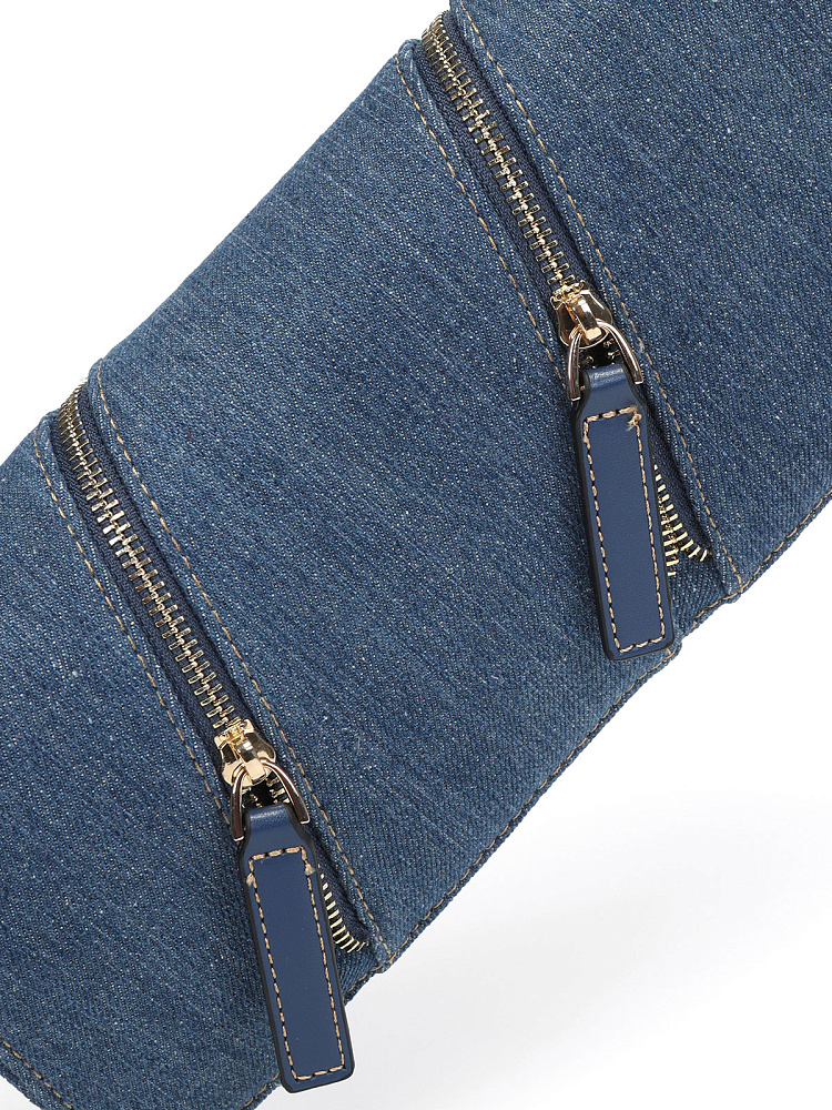 Синяя текстильная сумка-багет Respect