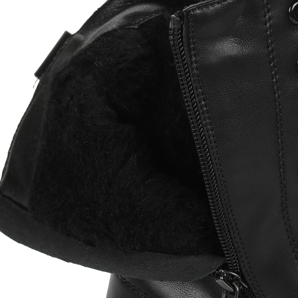 Черные утепленные ботинки из кожи Respect