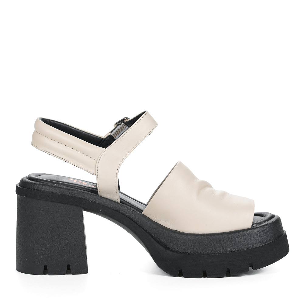 Серые открытые туфли из кожи Respect