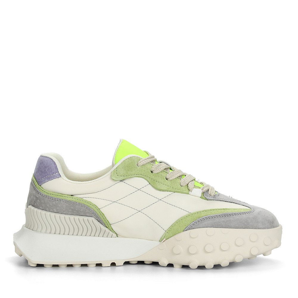 Белые кроссовки из кожи и текстиля RSP LAB