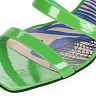 Зеленые босоножки с ремешком вокруг щиколотки из лаковой кожи на подкладке из натуральной кожи на цилиндрическом каблуке