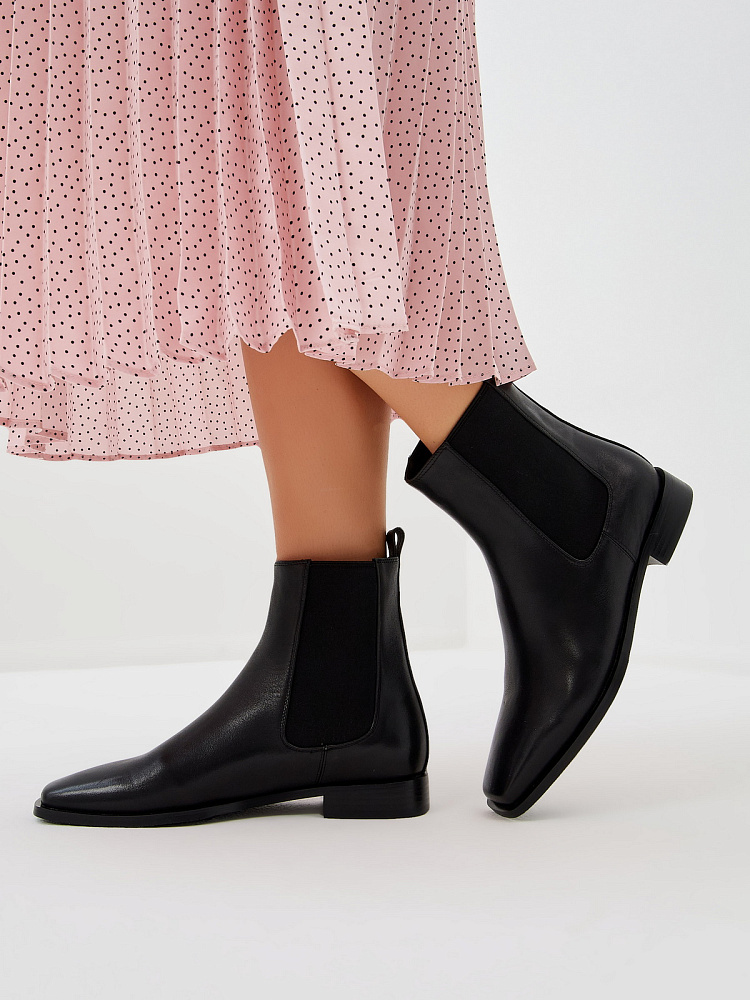 Черные ботинки из кожи Respect