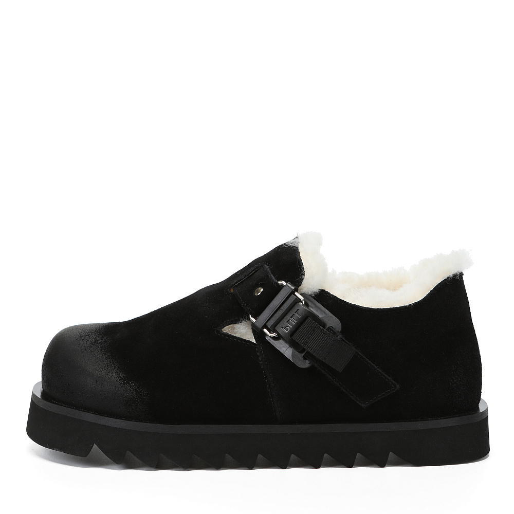 Черные утепленные полуботинки из бархатистого велюра Respect