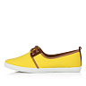 Желтые текстильные туфли без каблука