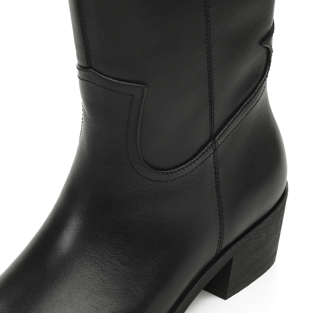 Черные казаки из гладкой кожи RESPECT PREMIUM