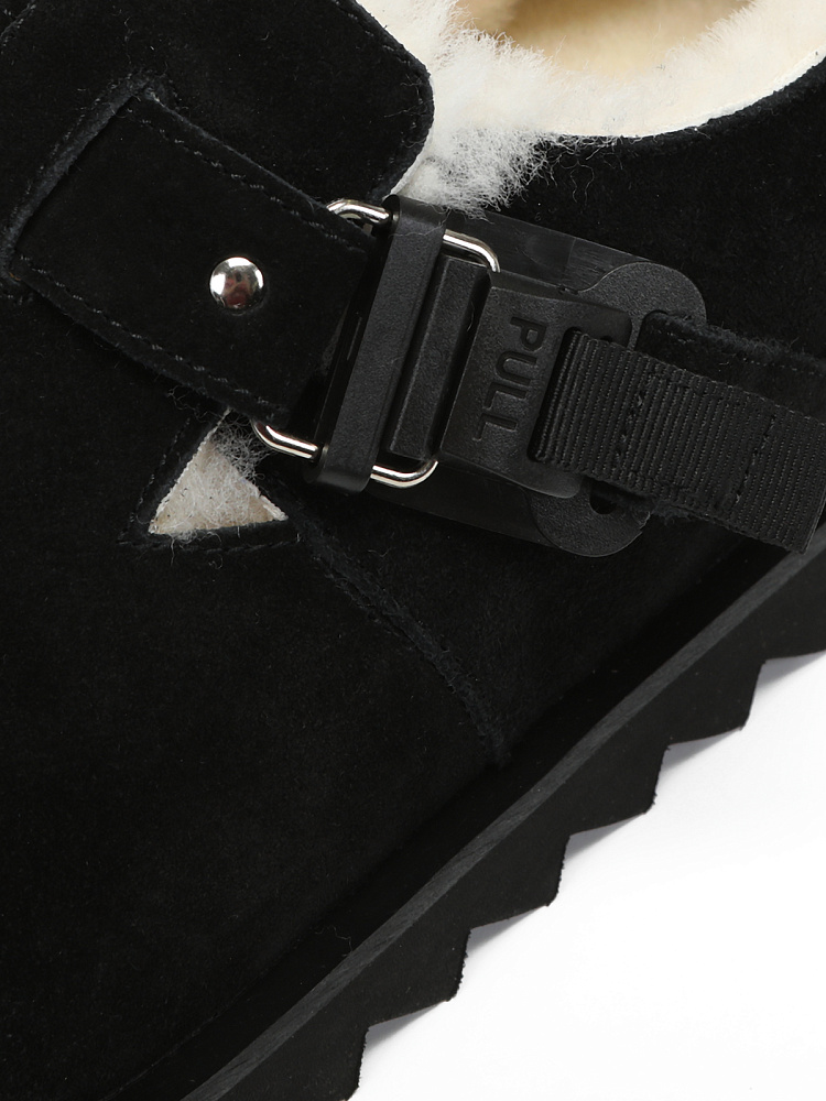 Черные утепленные полуботинки из бархатистого велюра Respect