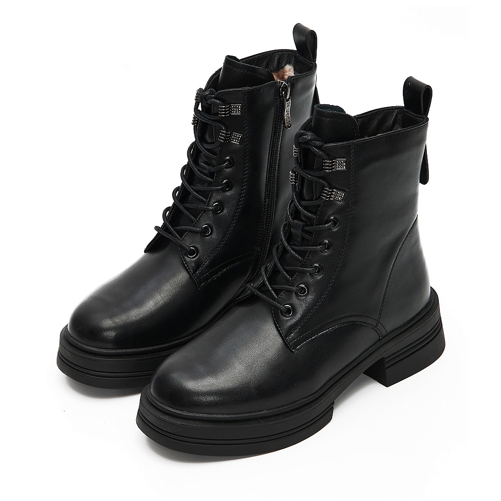 Черные зимние ботинки из кожи Respect