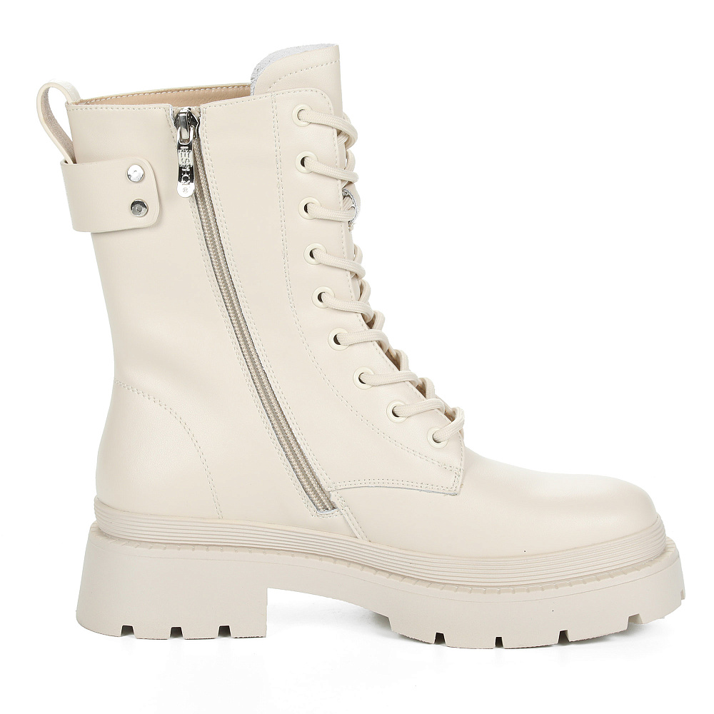 Бежевые утепленные ботинки из кожи Respect