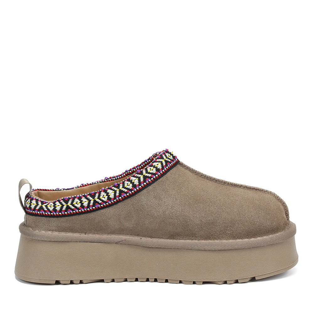 Коричневые низкие угги из бархатистого велюра Respect