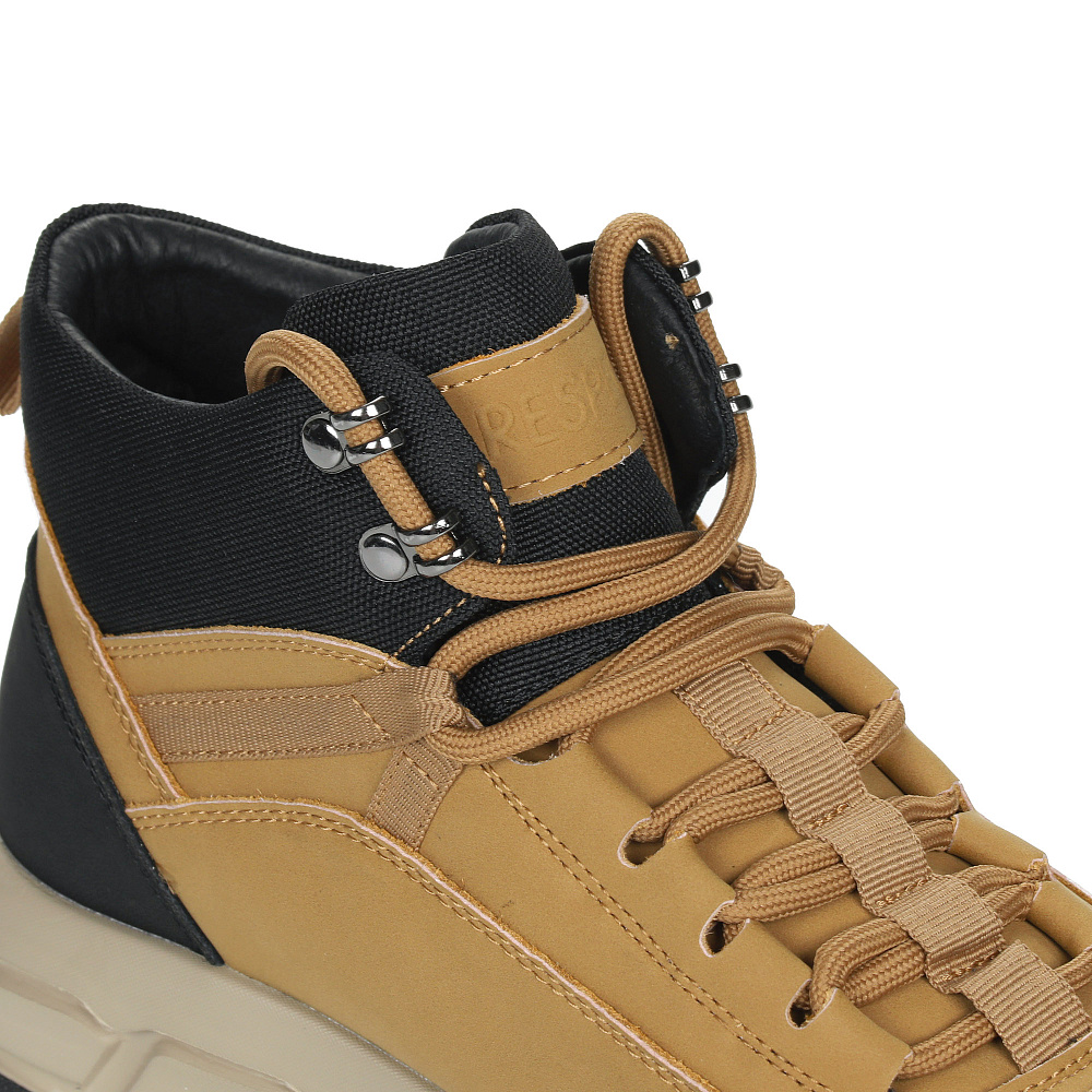 Бежево-черные ботинки из кожи Respect