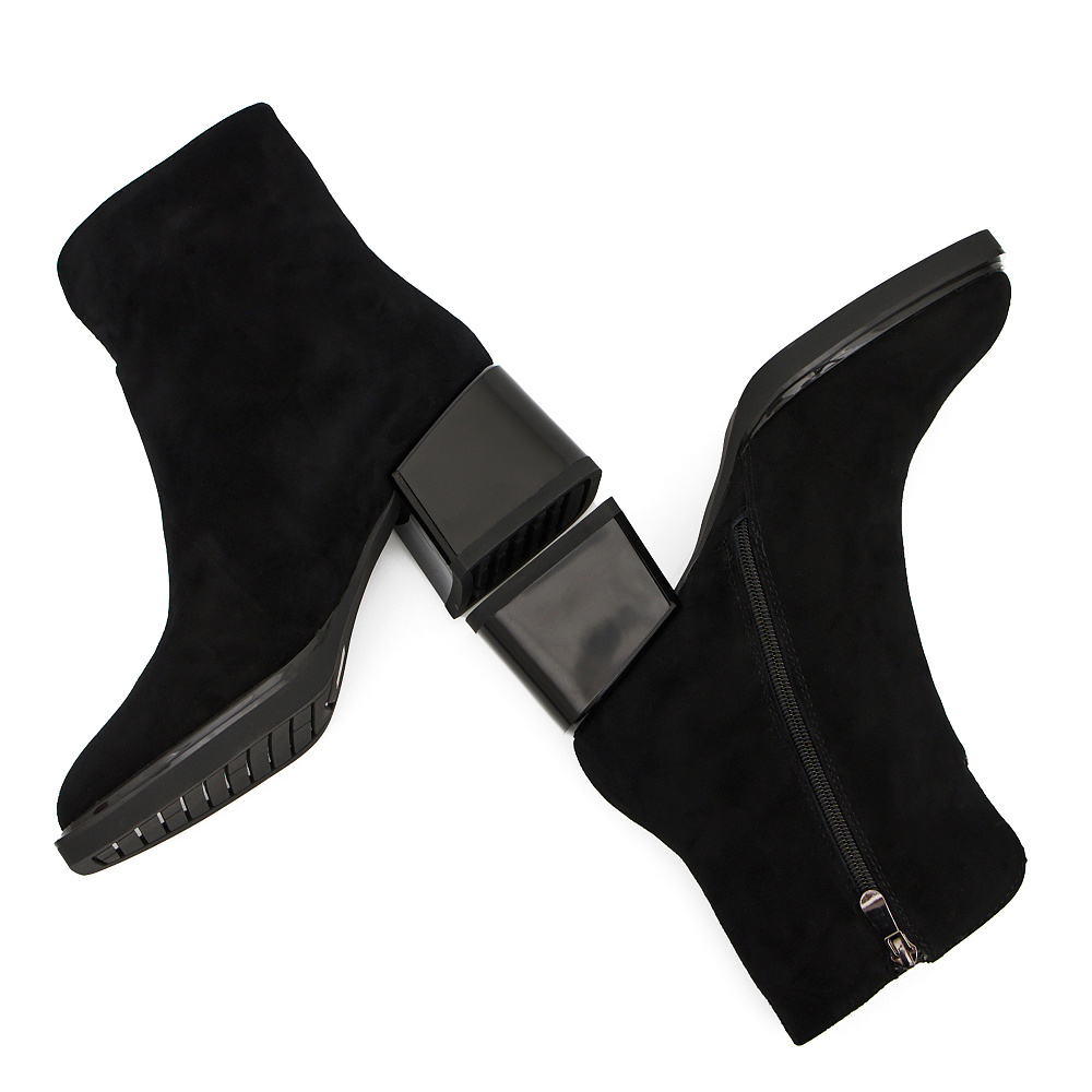 Черные зимние ботильоны из натурального велюра Respect