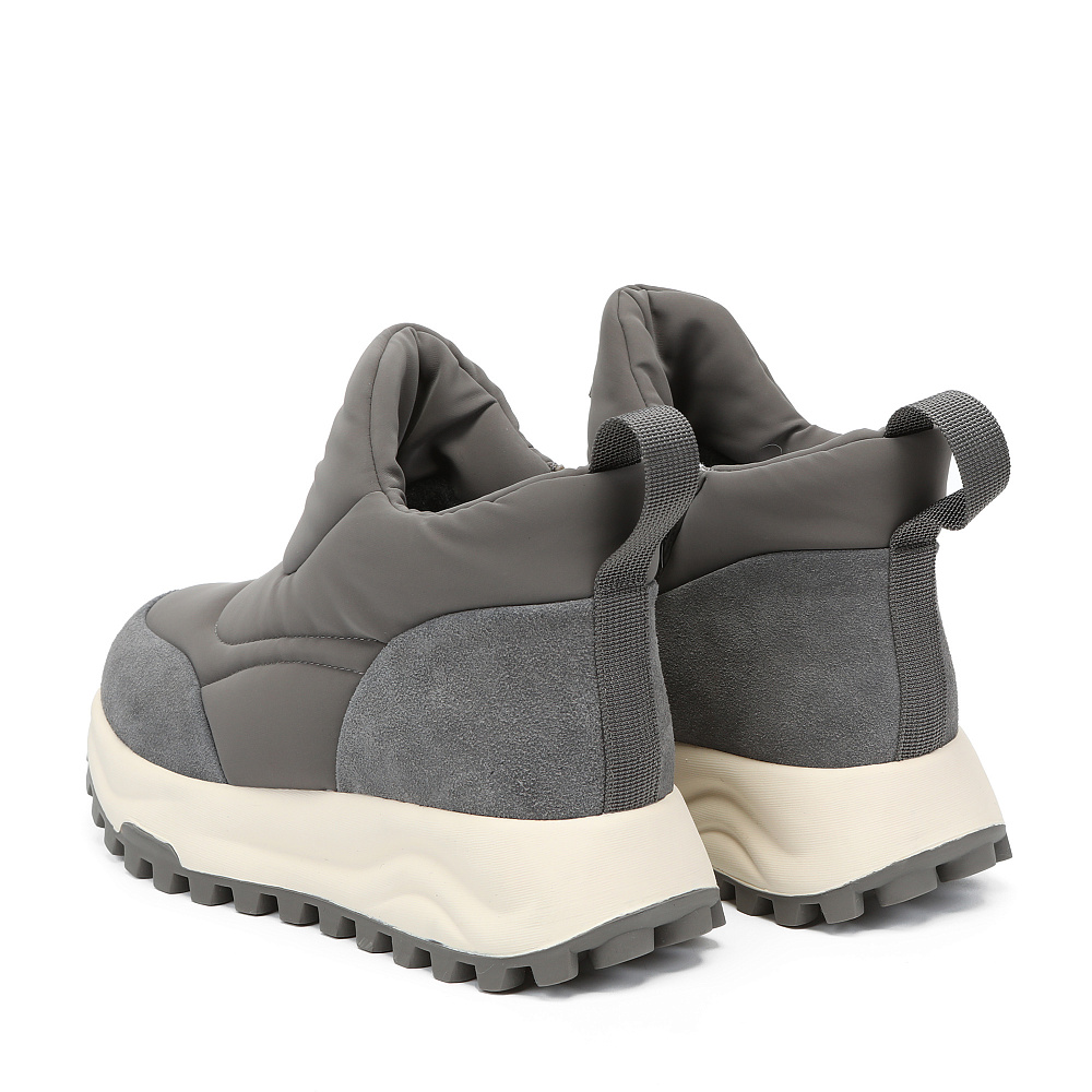 Темно-серые дутики из текстиля и кожи Respect