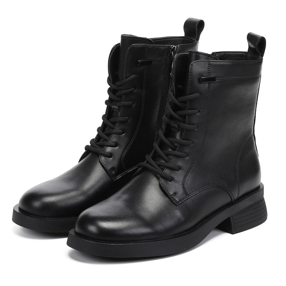 Черные ботинки из кожи Respect