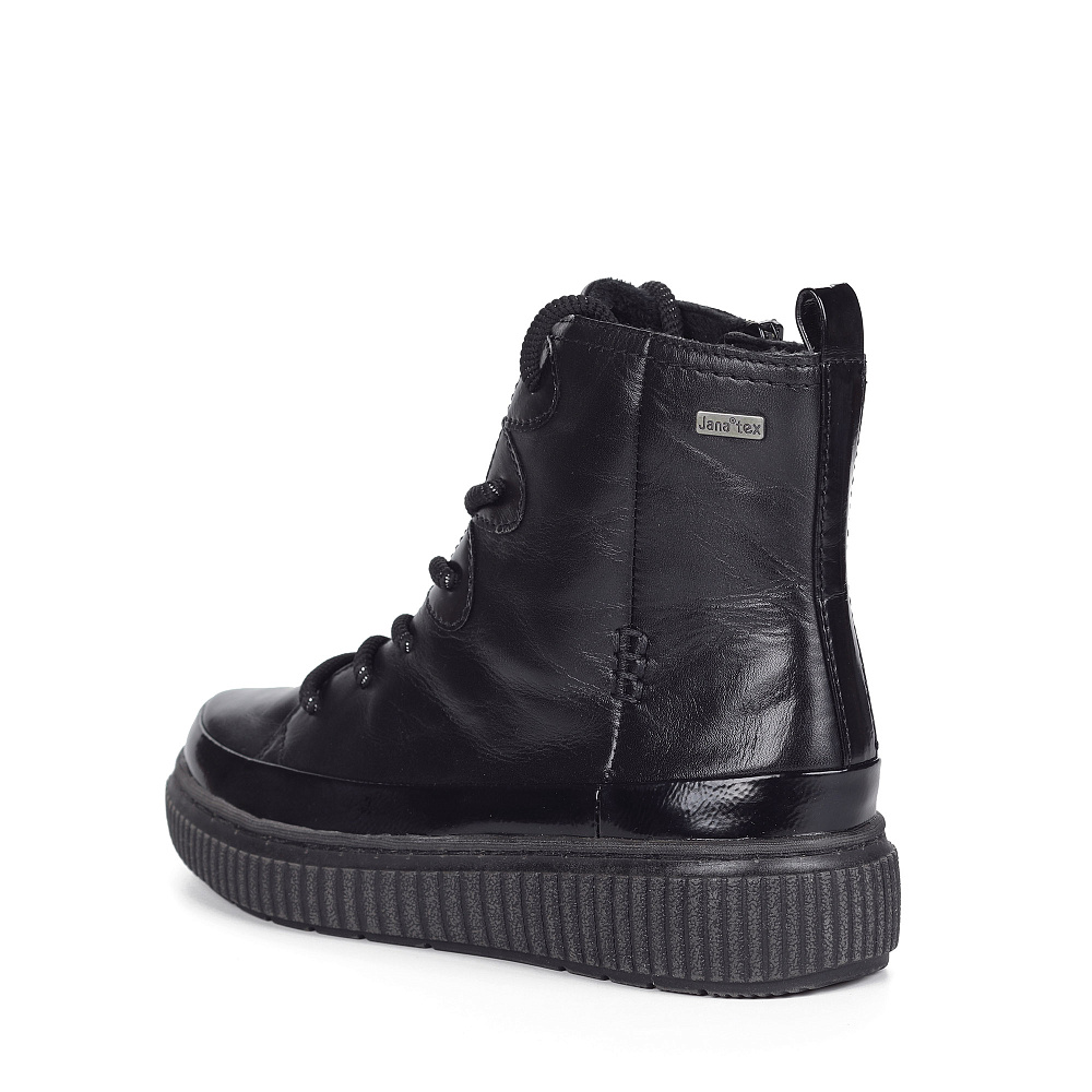 Черные кеды из кожи на подкладке из текстиля Jana