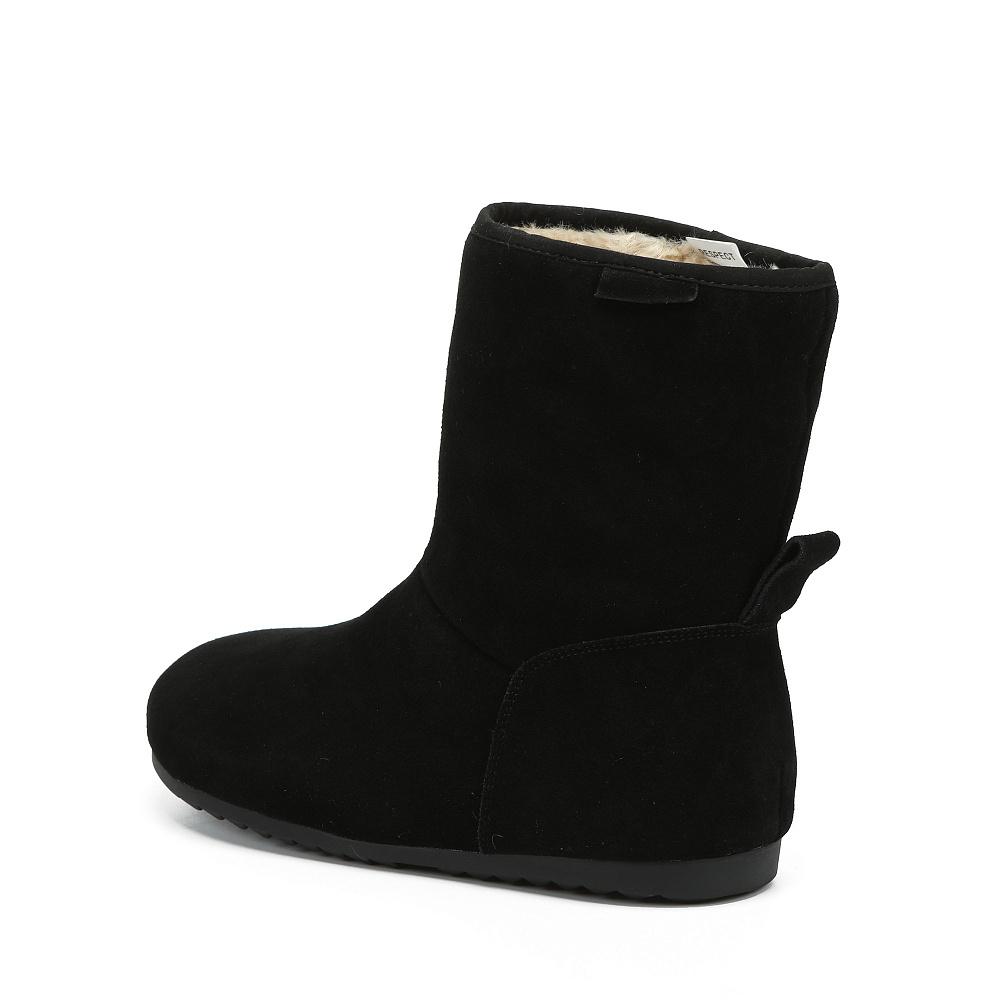 Черные зимние полусапоги из бархатистого велюра Respect