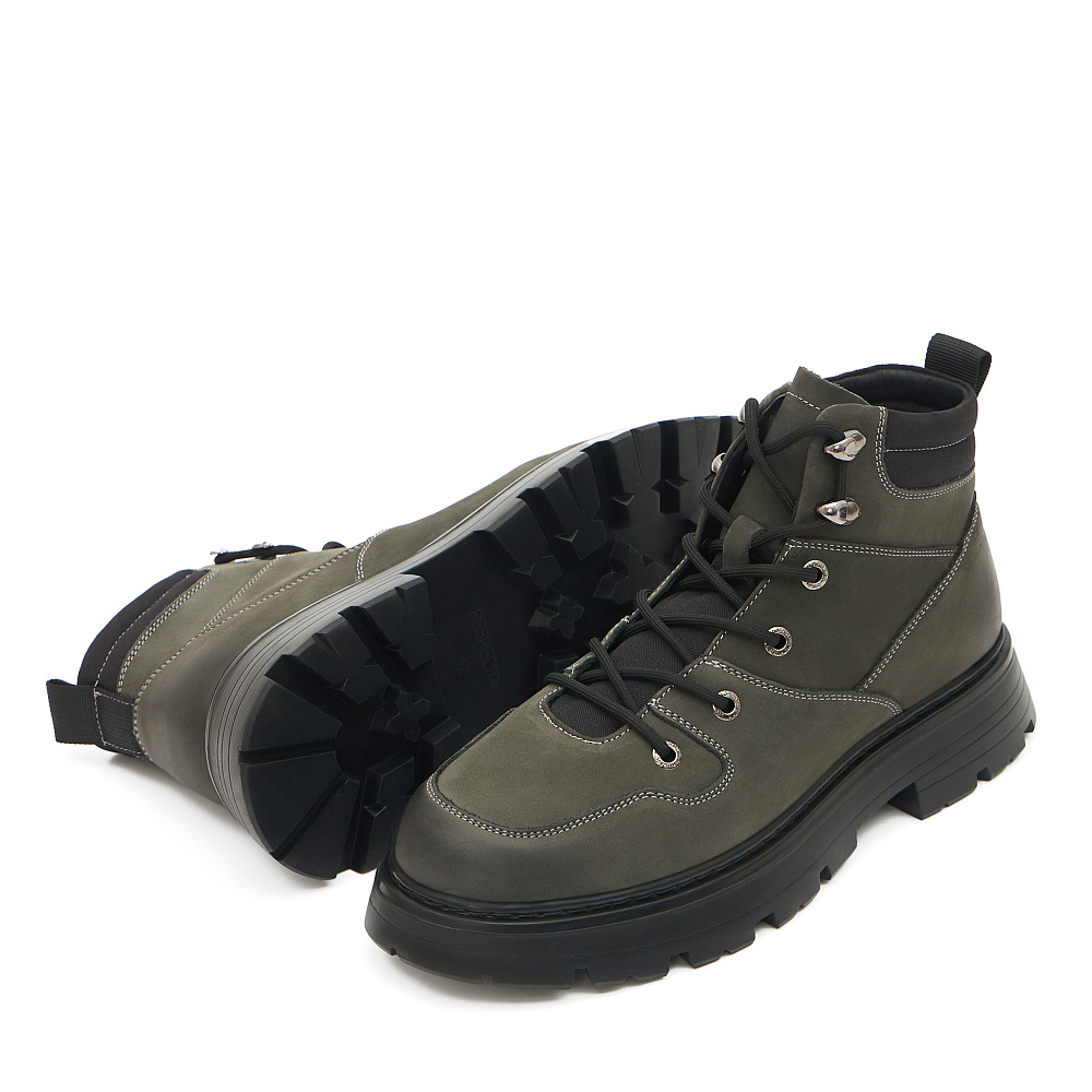 Серые ботинки из нубука Respect