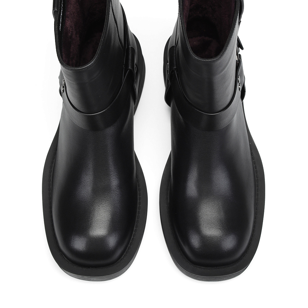 Черные полусапоги из кожи RESPECT PREMIUM