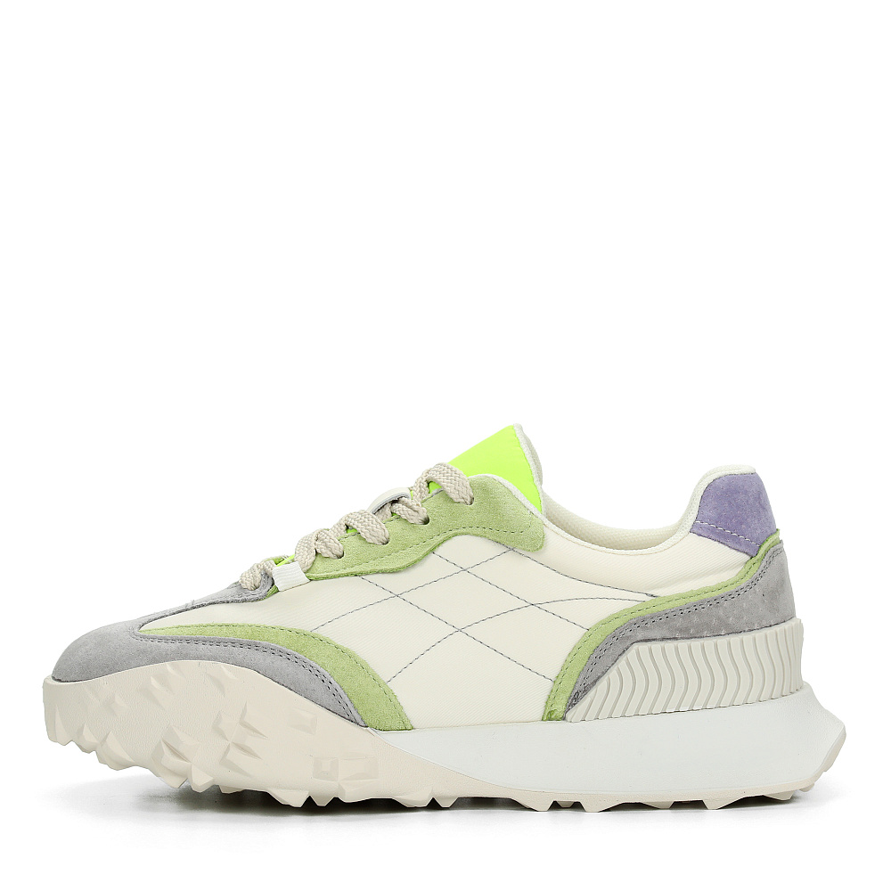 Белые кроссовки из кожи и текстиля RSP LAB