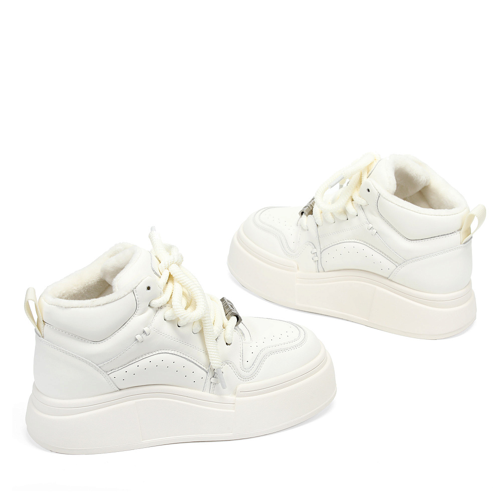 Белые высокие кеды из кожи RSP LAB