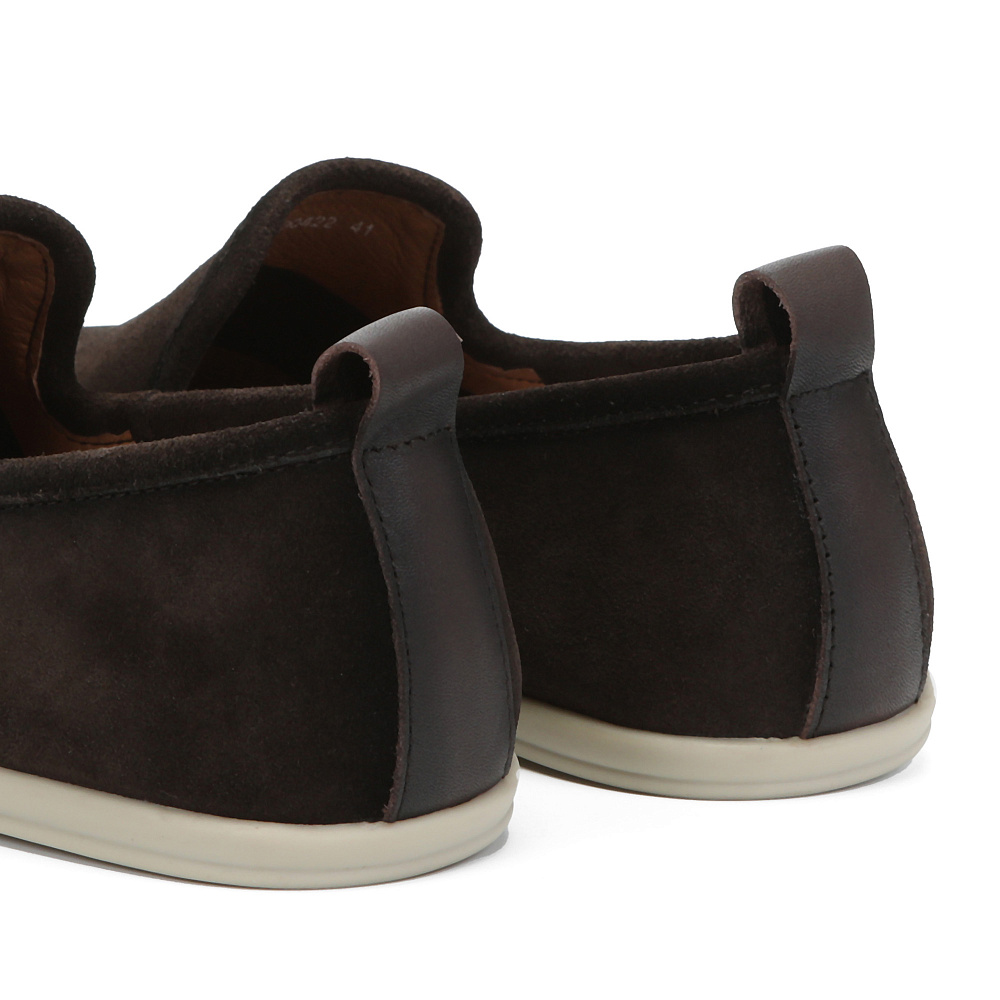 Коричневые слипоны из бархатистого велюра RESPECT PREMIUM