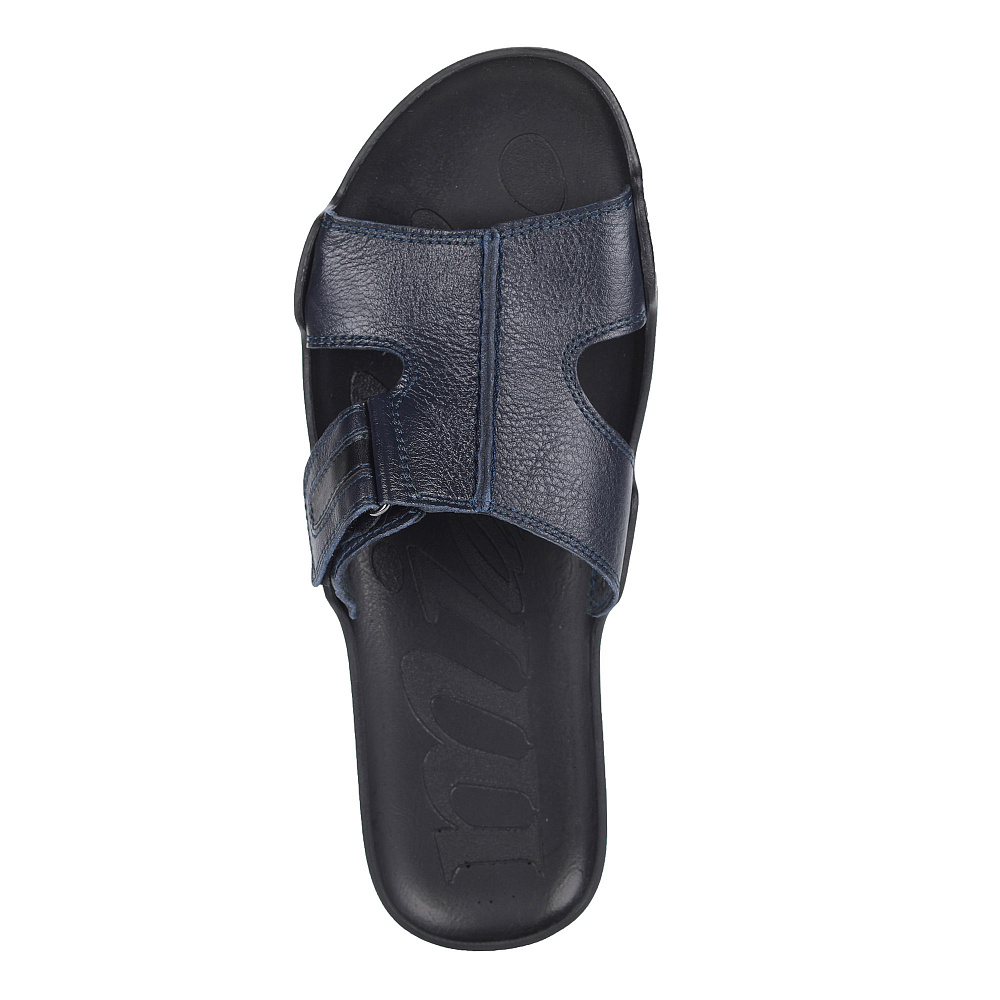 Шлепанцы из кожи в синем цвете Respect