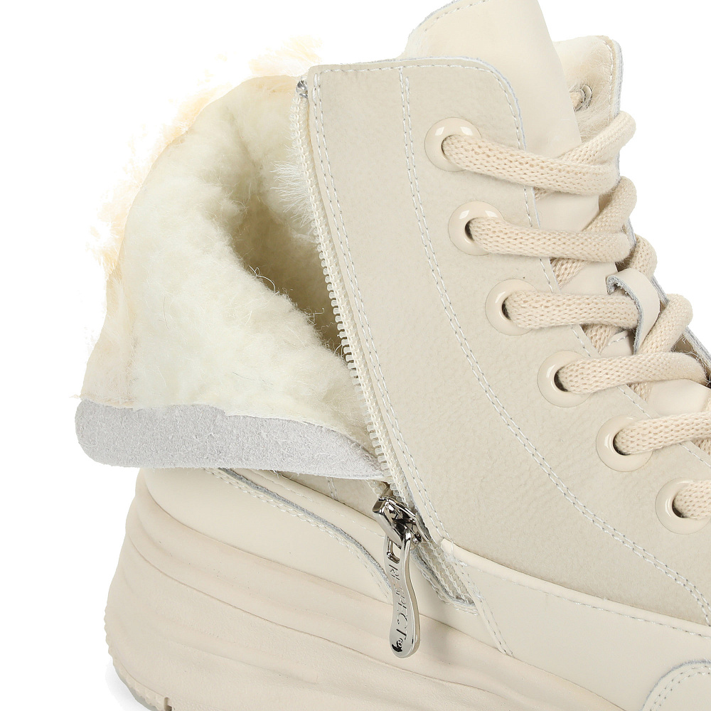 Бежевые утепленные кеды из кожи RSP LAB