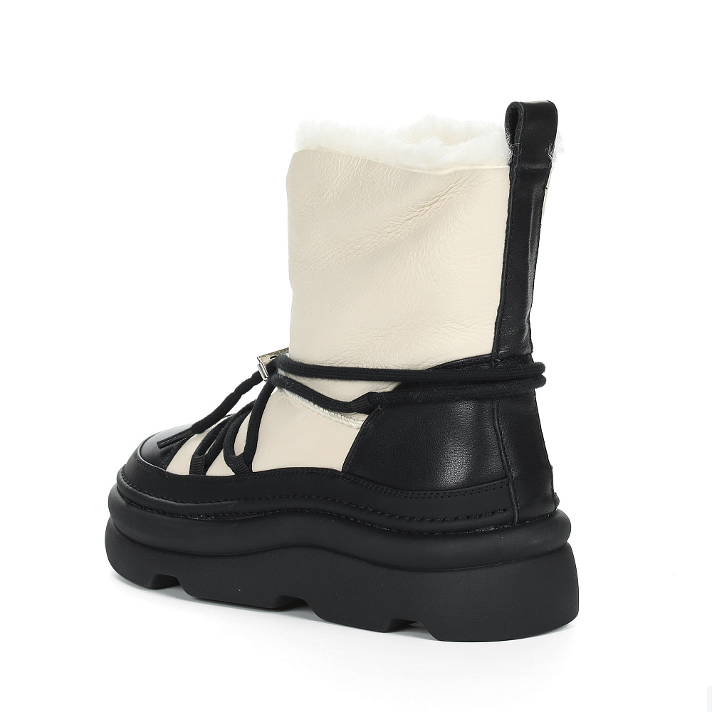 Зимние ботинки из кожи рисового цвета Respect