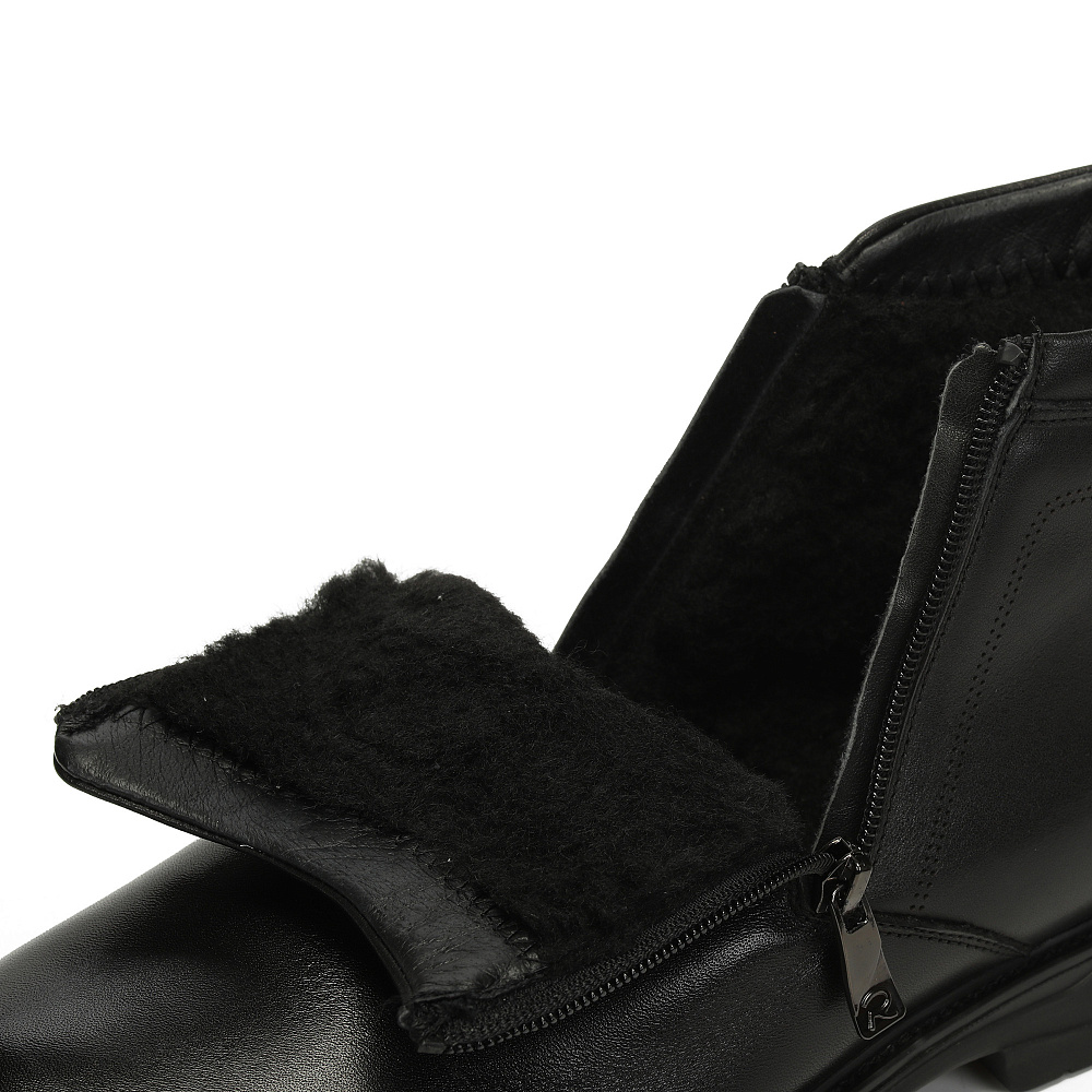 Черные зимние ботинки из гладкой кожи Respect