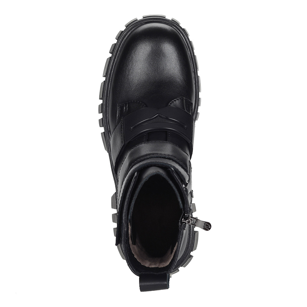 Черные ботинки милитари из кожи на текстильной подкладке Respect