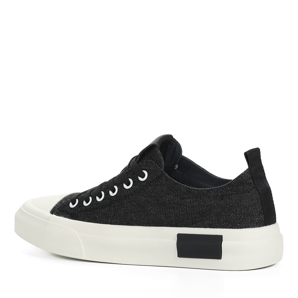 Черные текстильные кеды с прорезиненным носком Respect