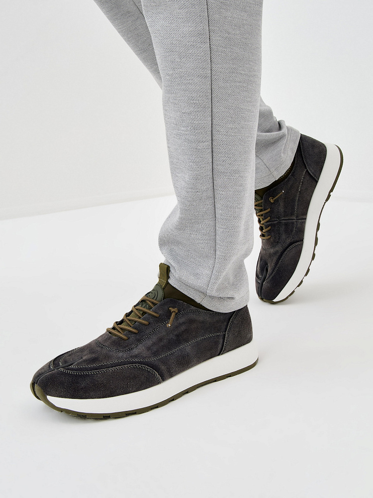 Серые кроссовки из бархатистого велюра RSP LAB