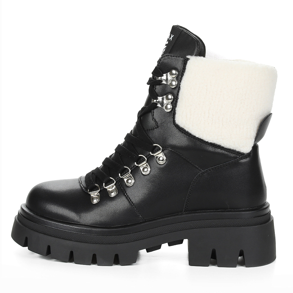 Черные утепленные хайкеры из кожи Respect