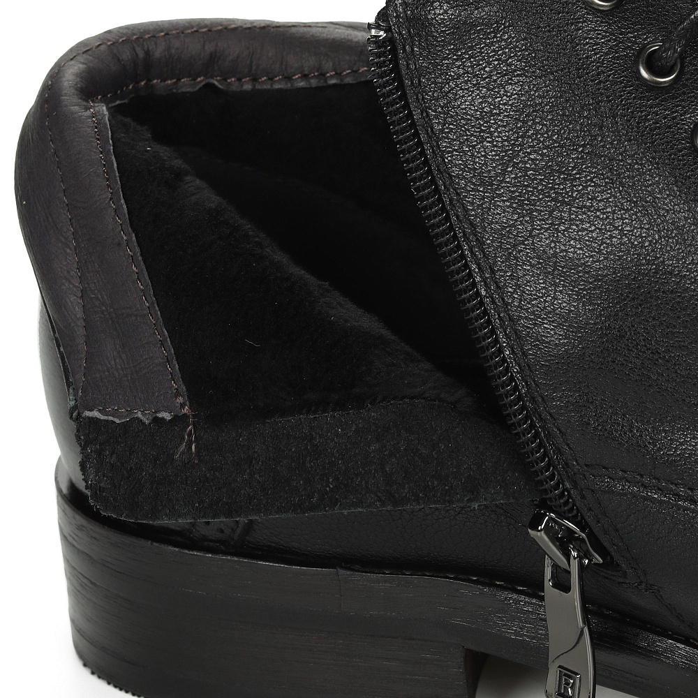 Черные ботинки из гладкой кожи Respect