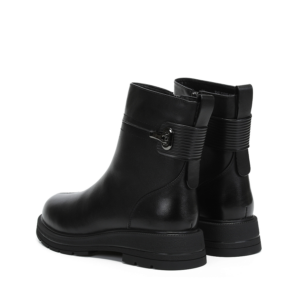 Черные зимние ботинки из кожи Respect