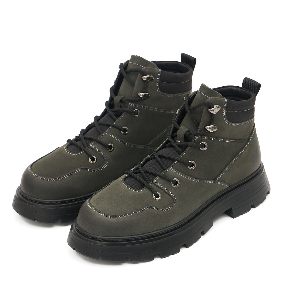 Серые ботинки из нубука Respect