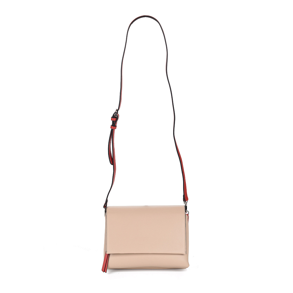 Бежевая сумка мессенджер из экокожи Portofiano