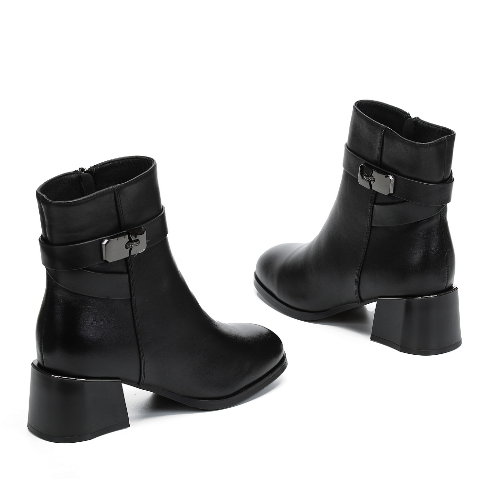 Черные зимние ботильоны из кожи RESPECT PREMIUM