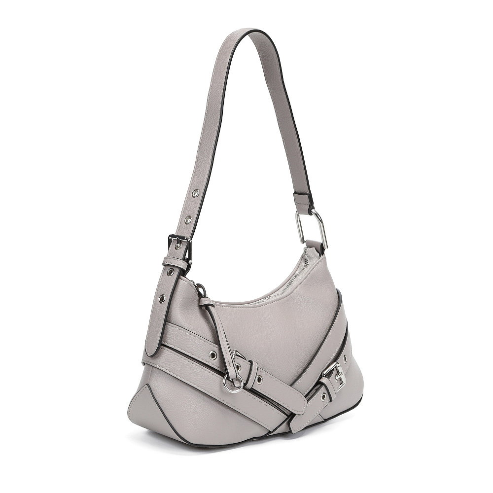 Бежевая сумка хобо из экокожи Respect