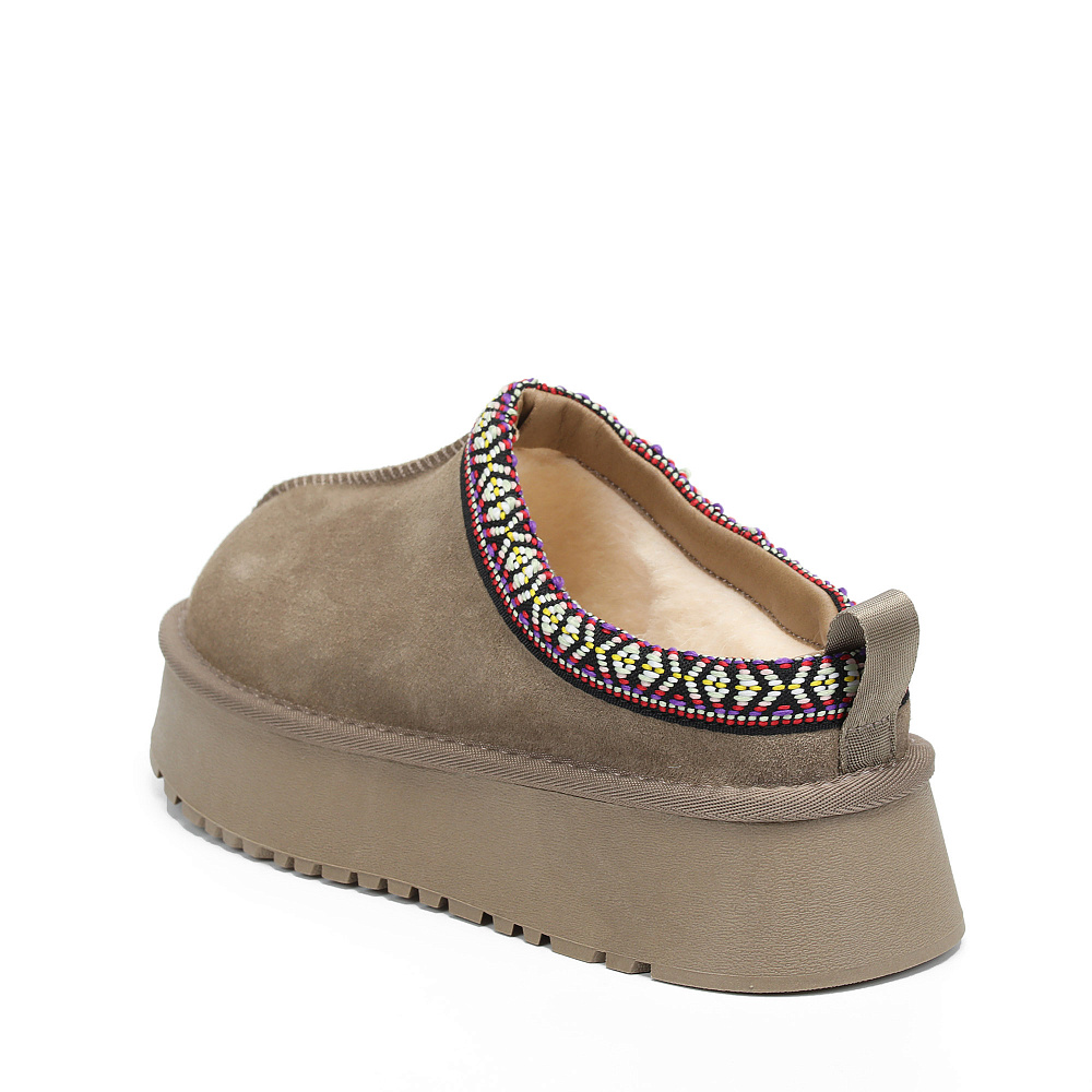 Коричневые низкие угги из бархатистого велюра Respect