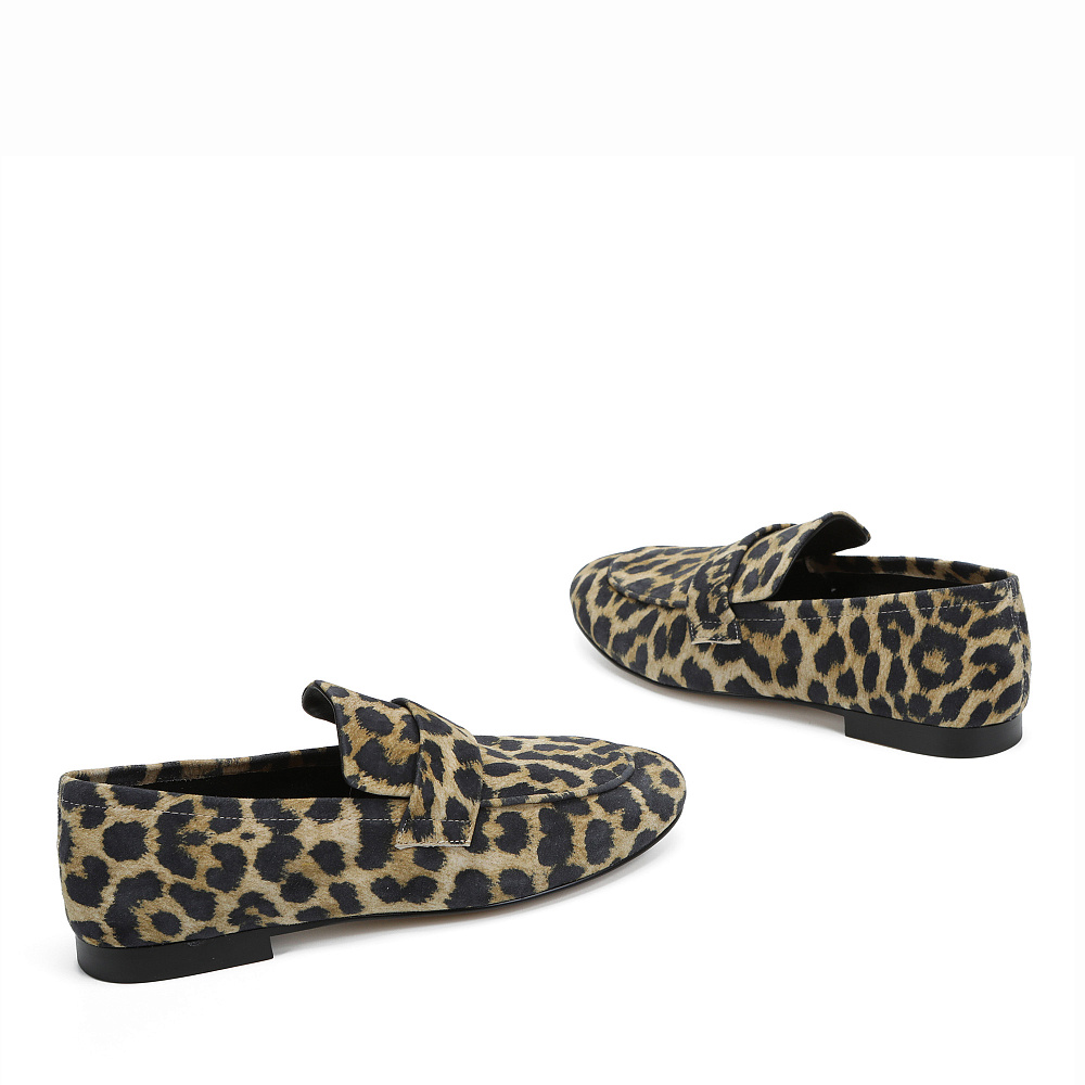 Лоферы из натурального велюра с принтом леопард RESPECT PREMIUM
