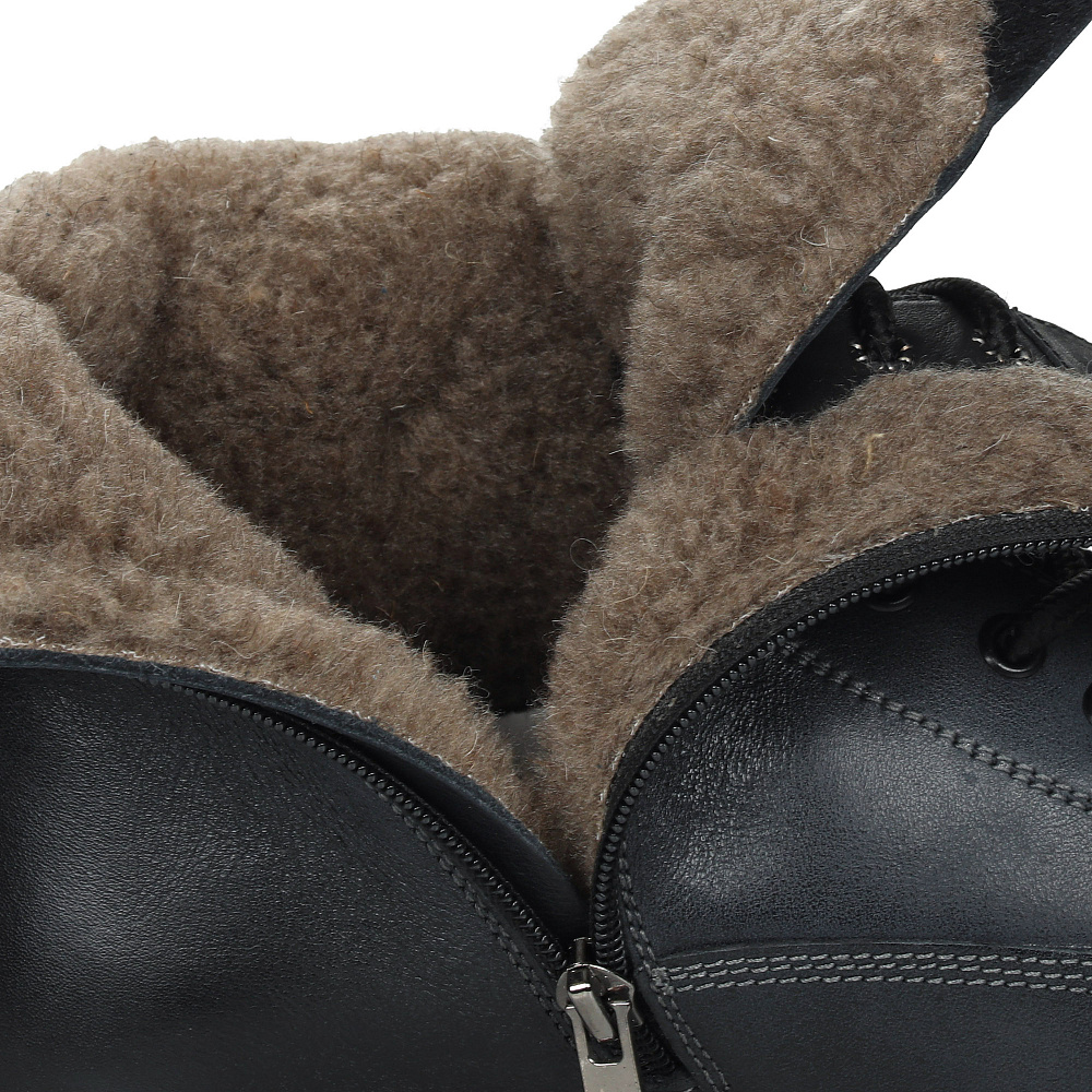 Синие утепленные ботинки из кожи Respect