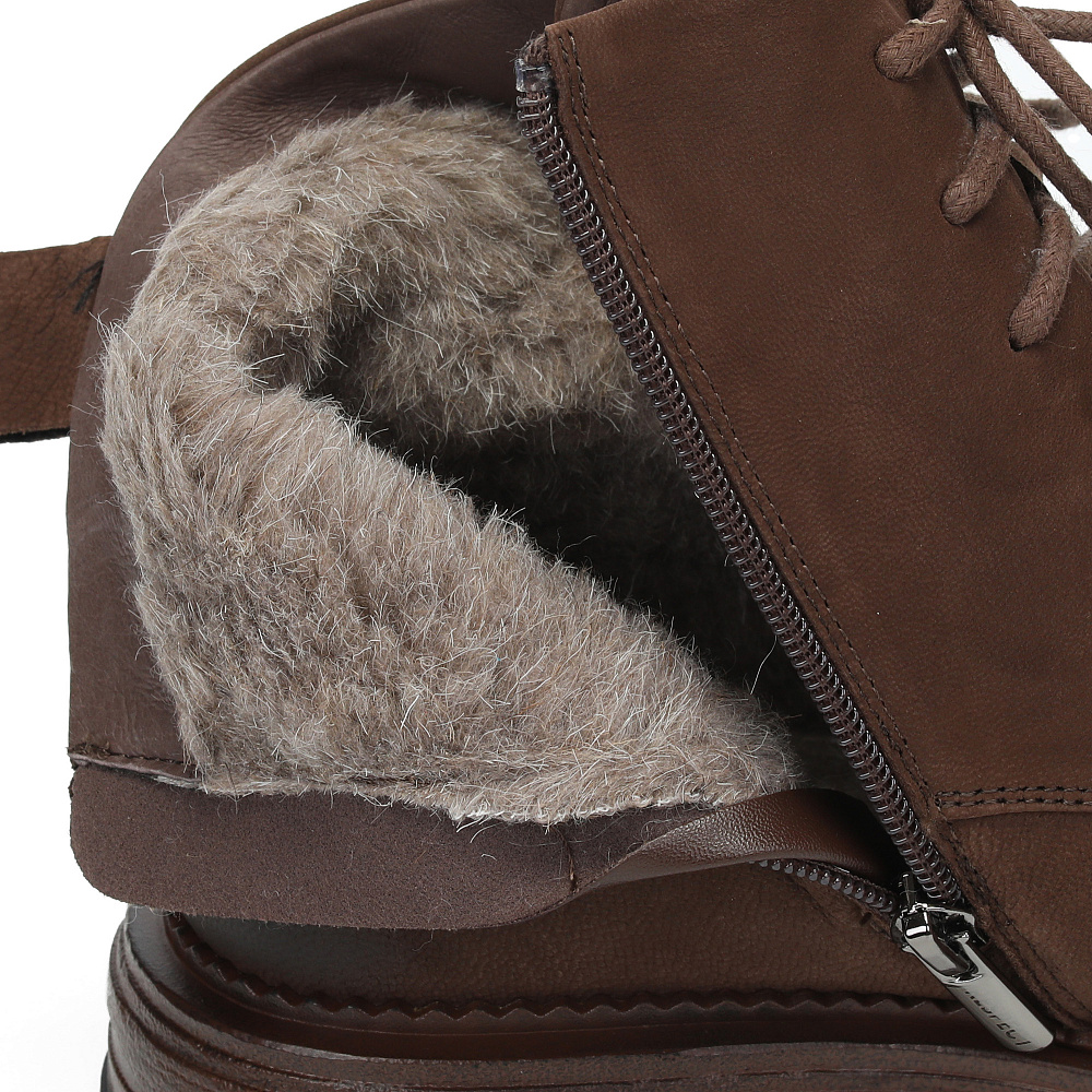 Коричневые зимние ботинки из нубука Respect