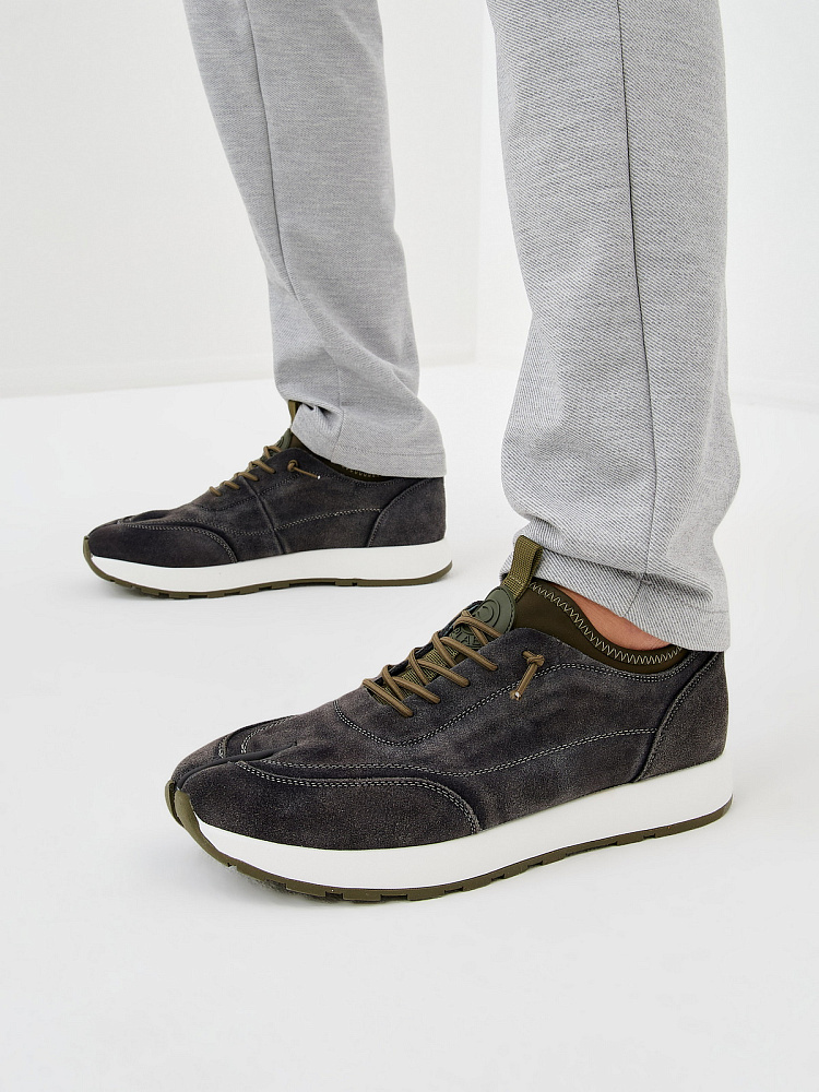 Серые кроссовки из бархатистого велюра RSP LAB