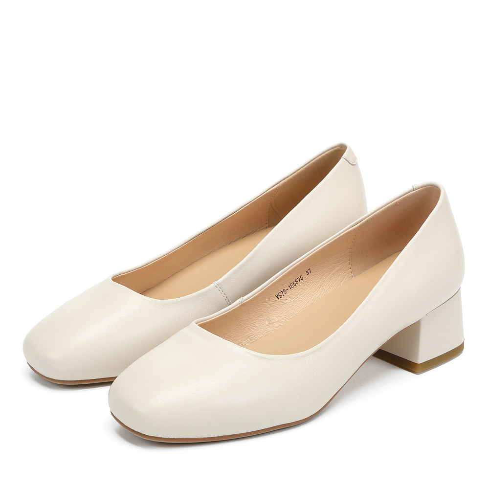 Туфли лодочки из гладкой кожи рисового цвета RESPECT PREMIUM