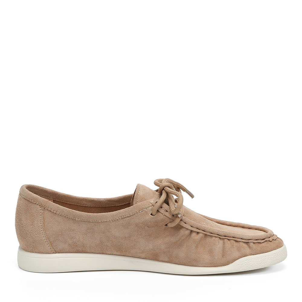 Бежевые топсайдеры из натурального велюра Respect