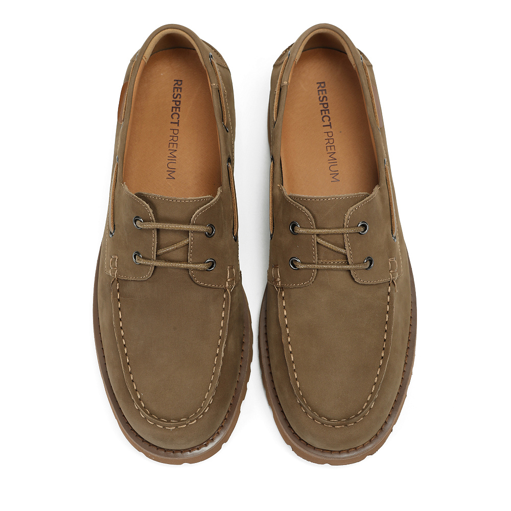 Темно-бежевые топсайдеры из нубука RESPECT PREMIUM