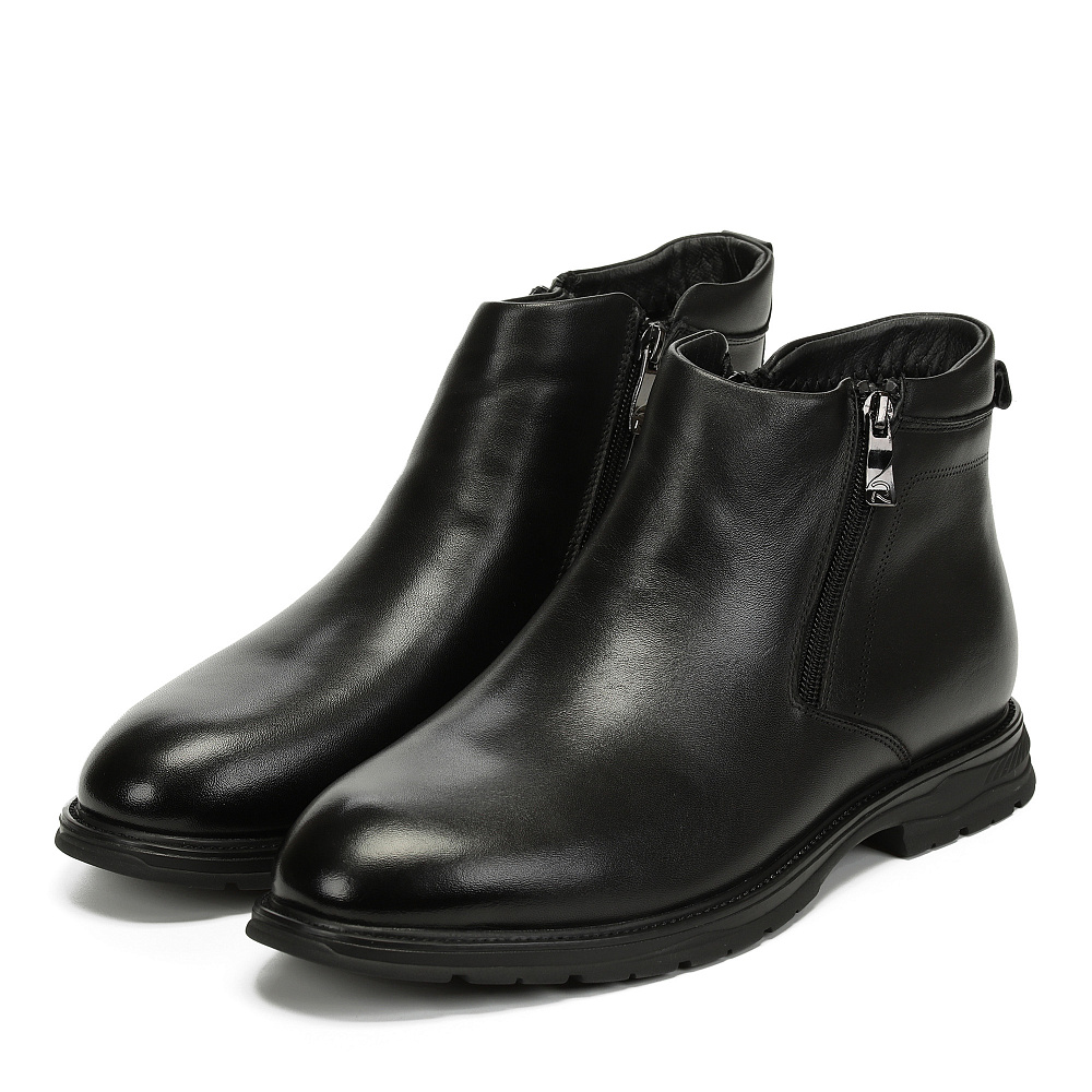 Черные зимние ботинки из гладкой кожи Respect